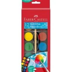 Útiles Y Kits Escolares | Materiales Y Productos De Arte< Acuarela Escolar Faber Castell X 12 Deckfarben Watercolours