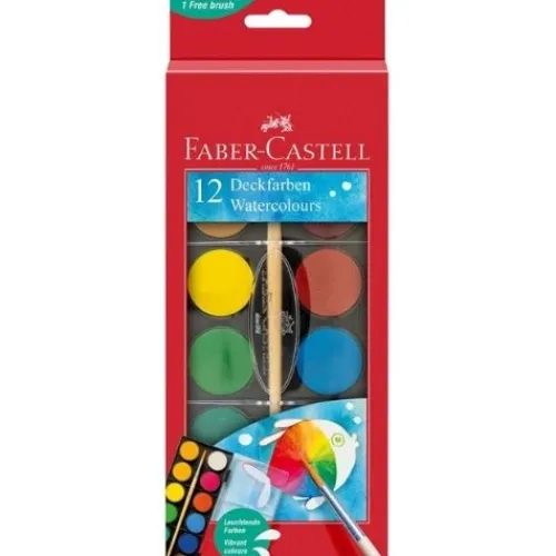 Útiles Y Kits Escolares | Materiales Y Productos De Arte< Acuarela Escolar Faber Castell X 12 Deckfarben Watercolours