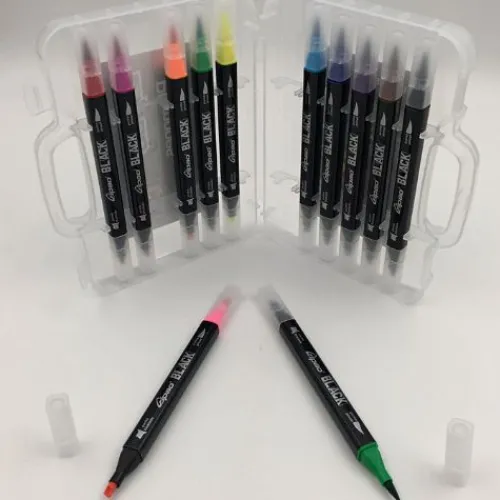 Materiales Y Productos De Arte | Materiales Para Lettering Y Caligrafía< caja de plumones doble punta Black Gipao