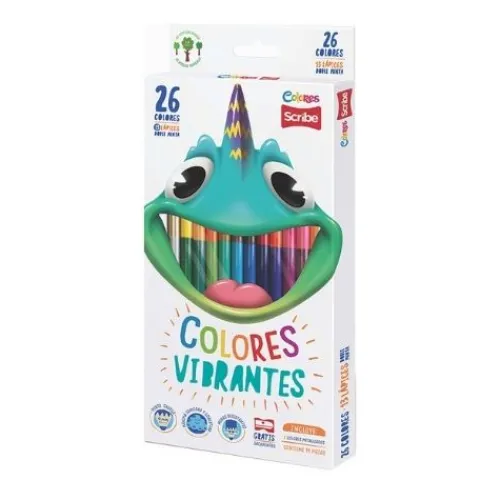 Útiles Y Kits Escolares | Lápices De Colores Escolares< Colores Scribe Doble Punta Caja De 26 Colores