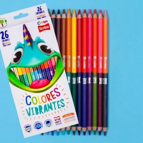 Útiles Y Kits Escolares | Lápices De Colores Escolares< Colores Scribe Doble Punta Caja De 26 Colores