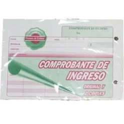 Suministros E Insumos De Oficina | Formas Preimpresas Administrativas< Comprobante De Ingreso En Talonario Original y 2 Copias Económico