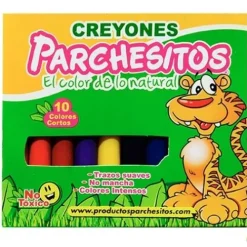 Útiles Y Kits Escolares | Materiales Y Productos De Arte< Crayones - Parchesitos X 10 Gruesa Y Corta Colores Surtidos