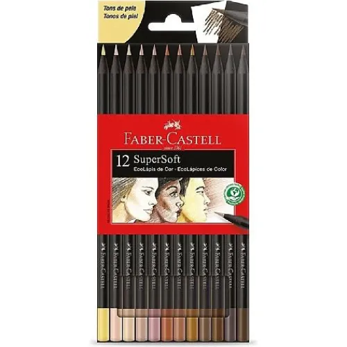 Materiales Y Productos De Arte< faber castell súper soft, lápices tonos piel x12
