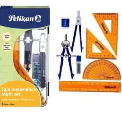 Útiles Y Kits Escolares | Escuadras< kit geometrico con compas y transportador.