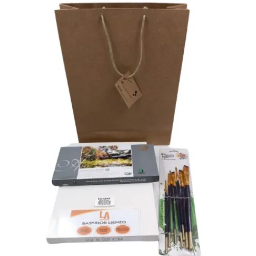 Materiales Y Productos De Arte | Acuarelas< kit para pintar acrilica, pinceles y lienzo | Panafargo
