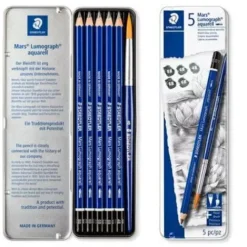 Materiales Y Productos De Arte | Acuarelas< lapices acuarelables Staedtler, 4B, 6B y 8B.