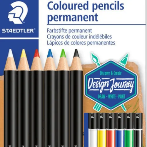 Útiles Y Kits Escolares | Lápices De Dibujo Y Escritura< Lápiz Staedtler Graso Vidriograf - en 6 Colores - Para vidrio y metal