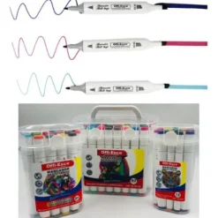 Útiles Y Kits Escolares | Marcadores Escolares De Colores< Marcadores Offi Esco doble punta, punta biselada y fina