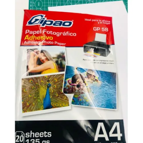 Papeleria | Productos Para Impresión< papel adhesivo para imprimir fotografia 135g Marca Gipao | Panafargo