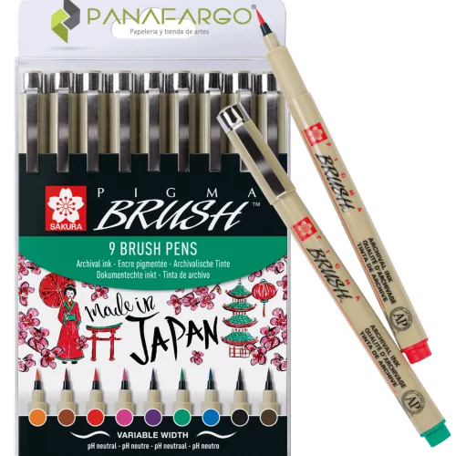 Papeleria | Materiales Y Productos De Arte< Pigma brush marcadores Sakura para lettering + Panafargo