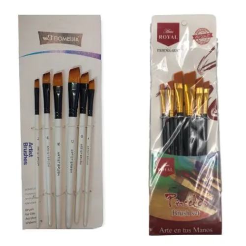 Materiales Y Productos De Arte | Materiales Para Pintar Cuadros< pincel suave tipo angulares x6 en varios tamaños