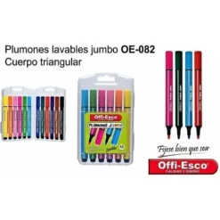 Materiales Y Productos De Arte | Materiales Para Lettering Y Caligrafía< Plumones Jumbo Offiesco - X12 Triangulares Lavables