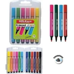 Materiales Y Productos De Arte | Materiales Para Lettering Y Caligrafía< Plumones Jumbo Offiesco - X12 Triangulares Lavables
