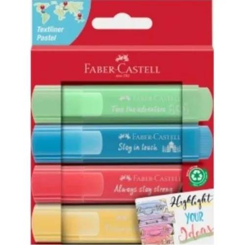 Materiales Y Productos De Arte | Materiales Para Lettering Y Caligrafía< Resaltador Faber Castell Textliner - Pastel y Metalizados x 4 y 8 UND