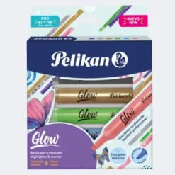Materiales Y Productos De Arte | Materiales Para Lettering Y Caligrafía< resaltador pelikan Duo Glow, y marcador escarchado