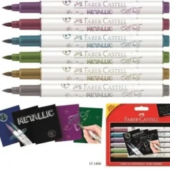 Materiales Y Productos De Arte | Materiales Para Lettering Y Caligrafía< Rotuladores Punta Pincel Faber Castell x 6 Colores Metalizados