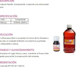 Materiales Y Productos De Arte< vitralicuid, diluyente de pintura para vidrio